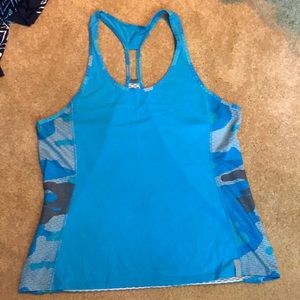 Blue athletic tank top